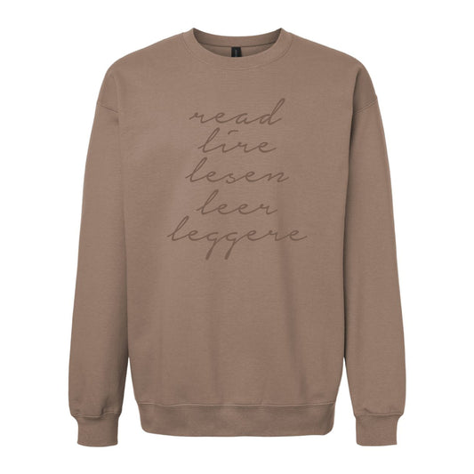 READ Around the World Crewneck – Multilingual Reader Sweatshirt