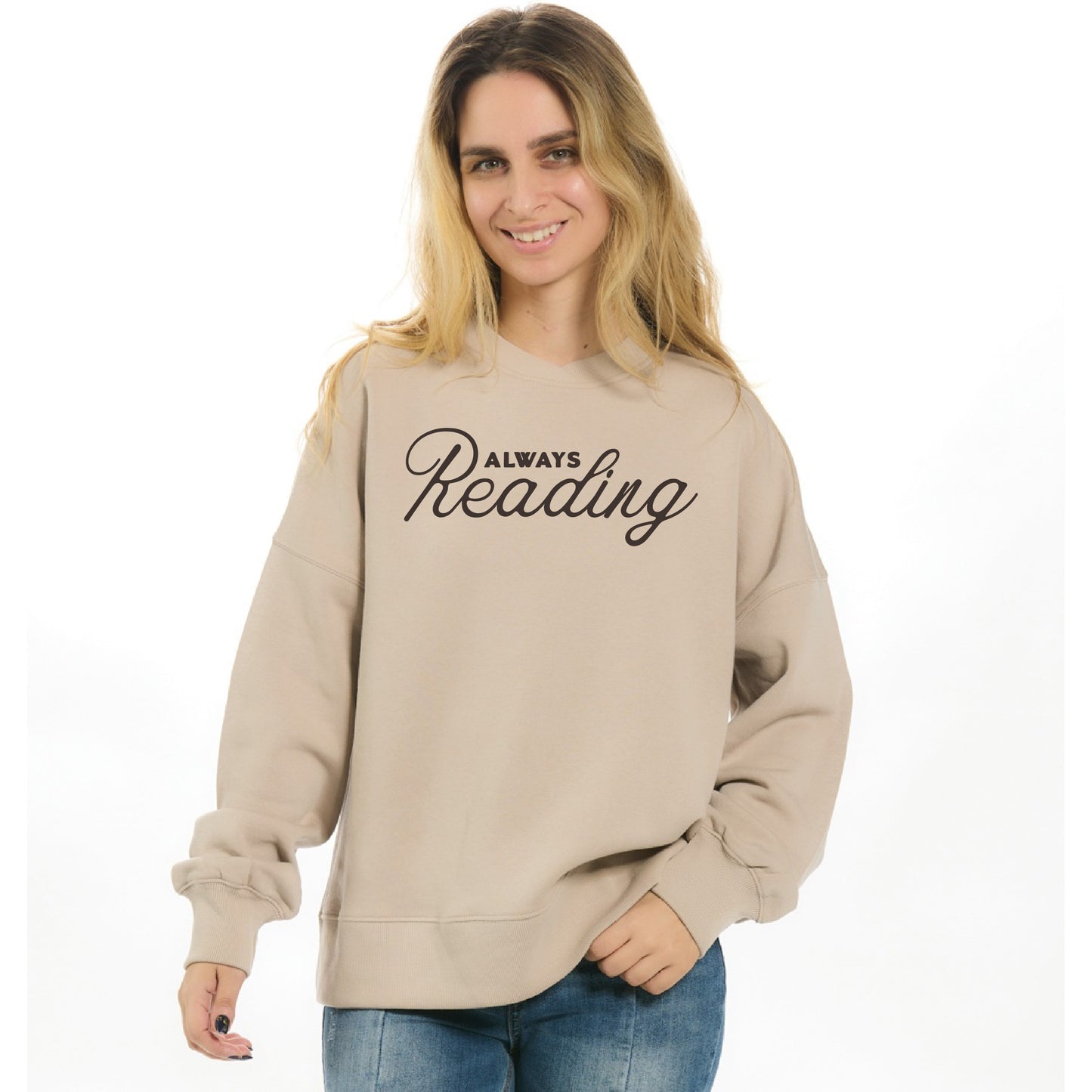 Always Reading Oh So Snuggly Fleece Cross Neck Crew