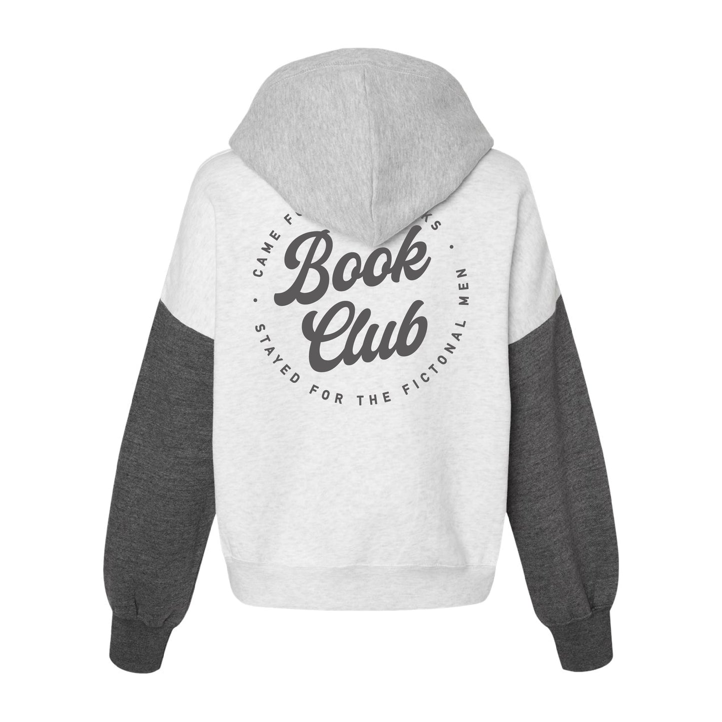 Book Club Sueded Fleece Colorblock Crop Hoodie
