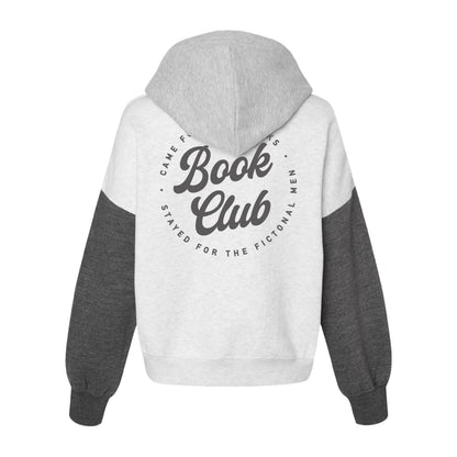 Book Club Sueded Fleece Colorblock Crop Hoodie