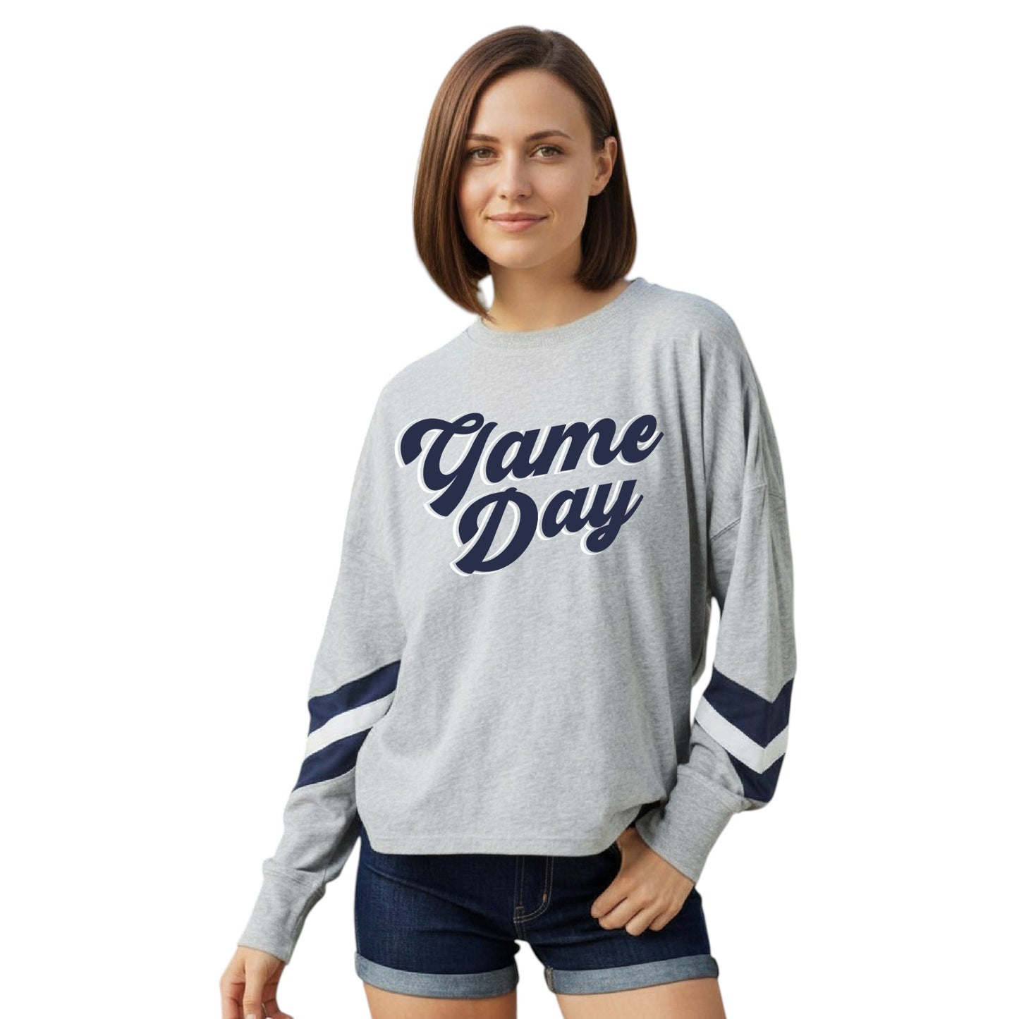 Game Day Boxy Varsity Long Sleeve Tee