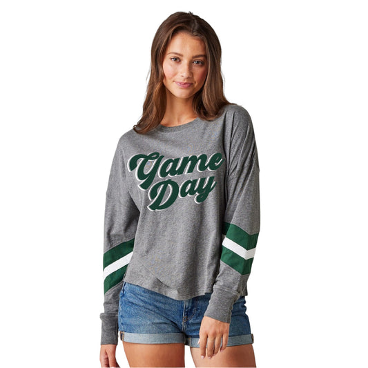 Game Day Boxy Varsity Long Sleeve Tee