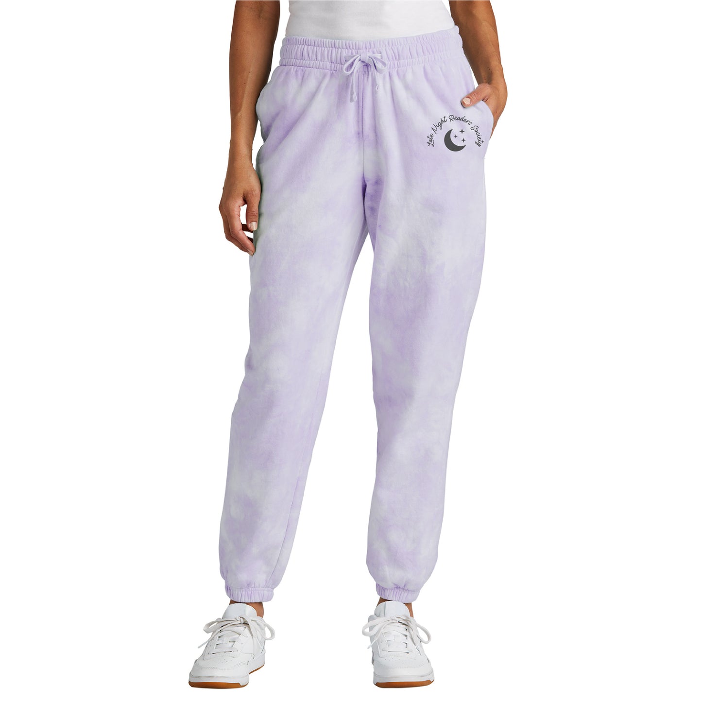 Late Night Readers Society Cloud Tie-Dye Joggers