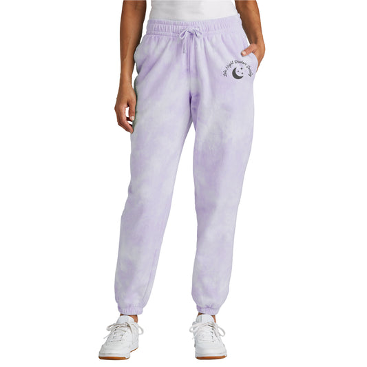 Late Night Readers Society Cloud Tie-Dye Joggers