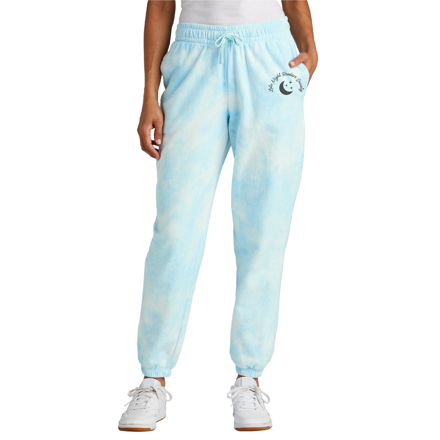 Late Night Readers Society Cloud Tie-Dye Joggers