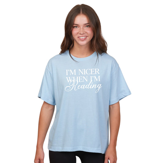 I’m Nicer When I’m Reading Boxy Tee