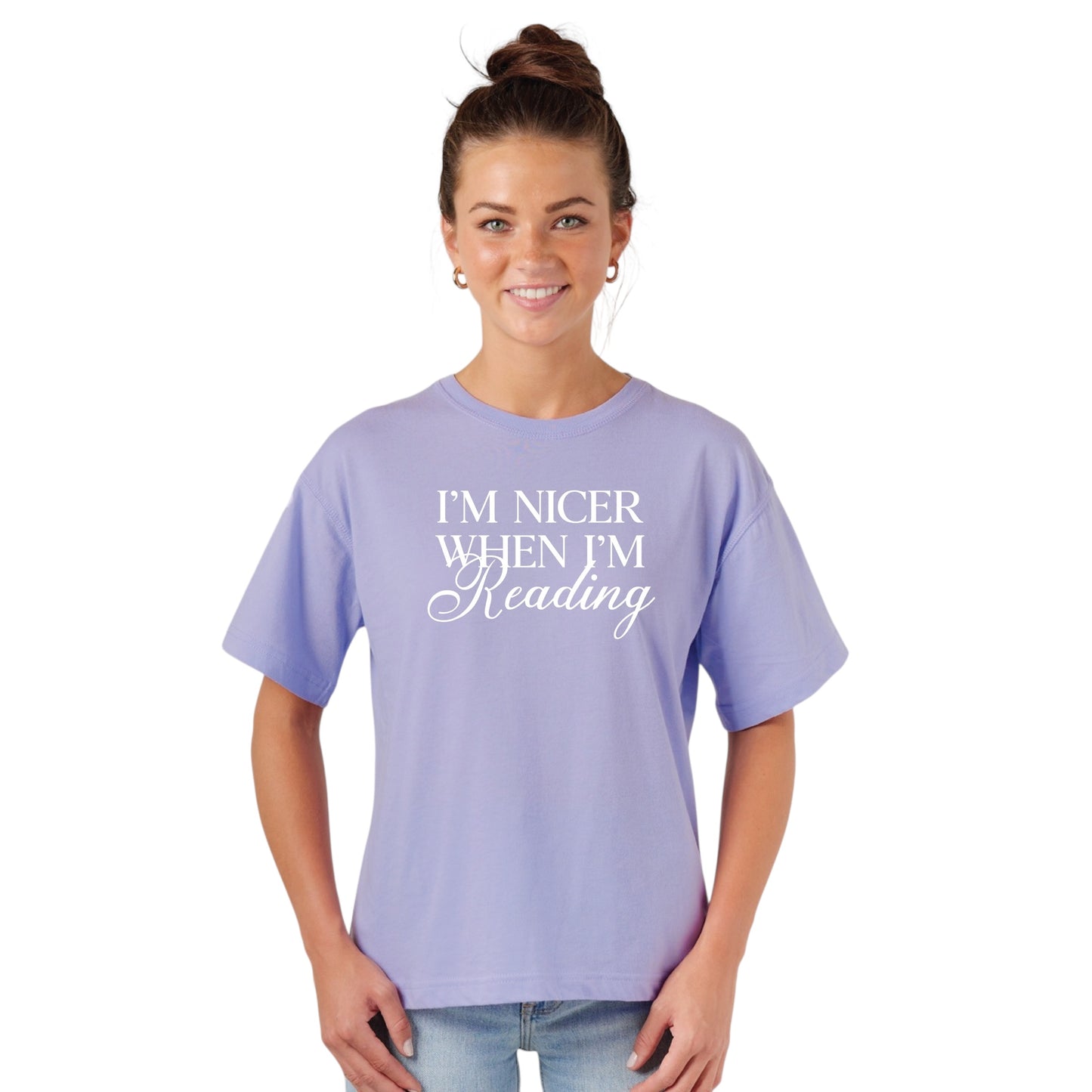 I’m Nicer When I’m Reading Boxy Tee