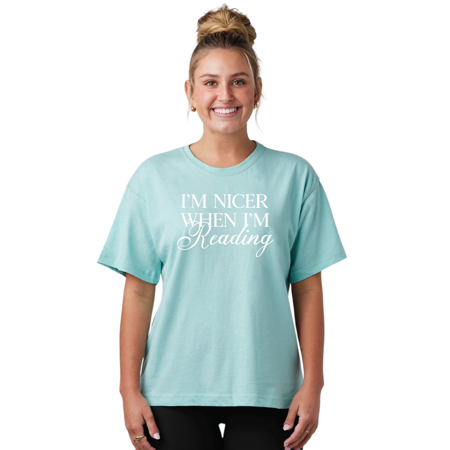 I’m Nicer When I’m Reading Boxy Tee
