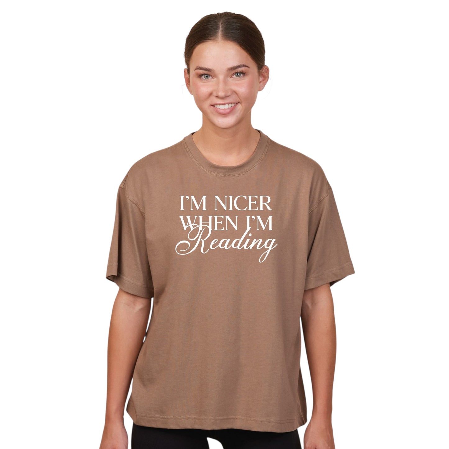 I’m Nicer When I’m Reading Boxy Tee