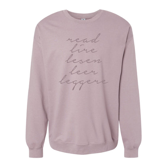 READ Around the World Crewneck – Multilingual Reader Sweatshirt