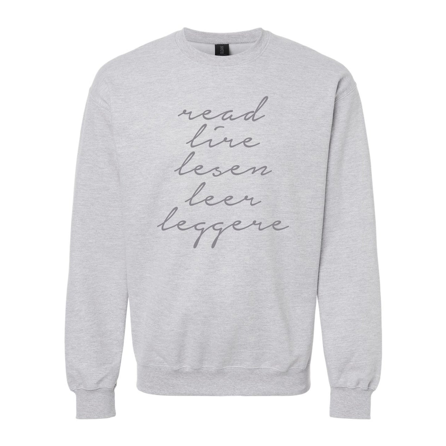 READ Around the World Crewneck – Multilingual Reader Sweatshirt
