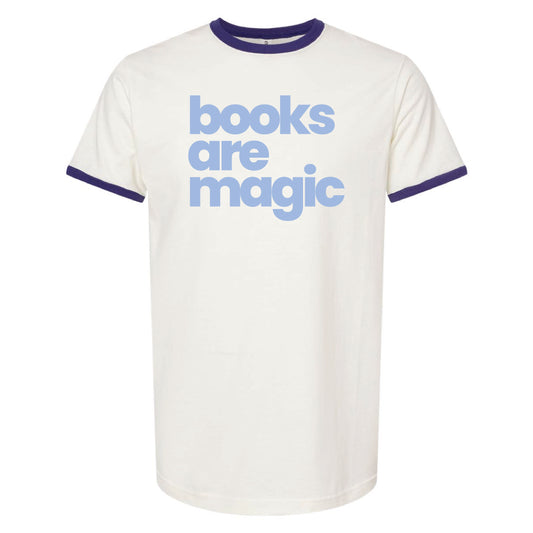 Retro Books Are Magic Ringer Tee
